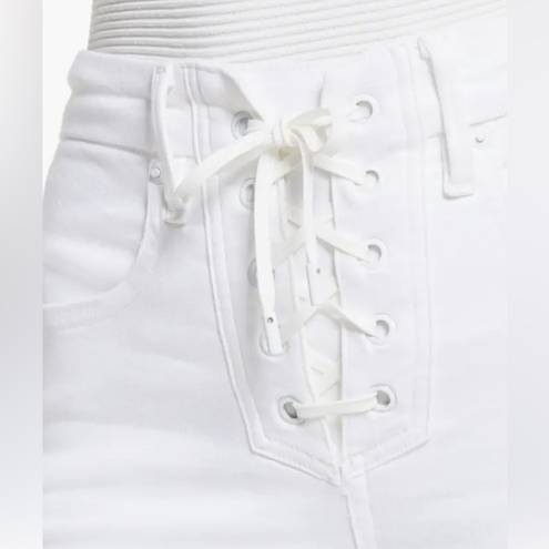 Good American  Good Waist Lace-Up Cropped Pants