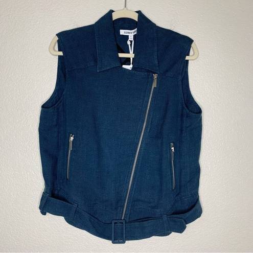 Elizabeth and James  Linen Blend Size Large Trans Tegan Biker Vest