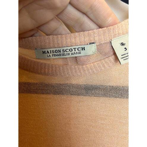 Maison Scotch  Sheer Peach Cover Up Long Sleeve Sweater Size 3 (medium 8)