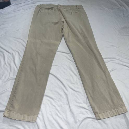 Pilcro  Pants Womens 27 Hyphen Chino Mid Rise Tan Pockets Stretchy Slim Tapered