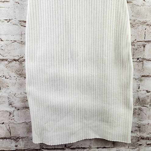 The Range  Primary Rib Carved Mini Dress in Lt Shell White Size XS Sleeveless