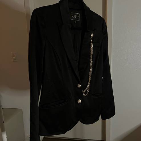 Guess NWT  Black silk blazer with chain details