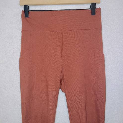 Lou & grey  Orange High Waisted Side Pockets Ankle Length Casual Leggings size SM