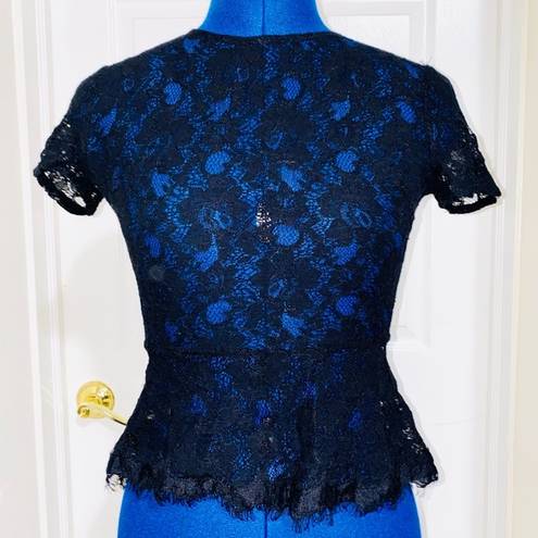 Forever 21  Black Lace Peplum Top