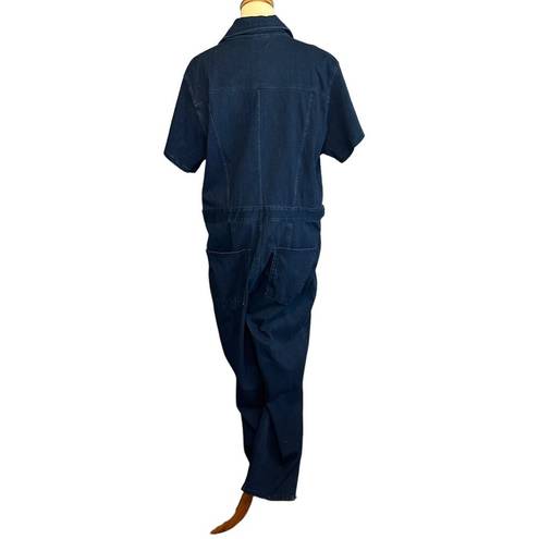 Good American  Fit For Success Jumpsuit Denim Indigo 377 Size 6 Boilersuit