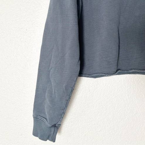 Only  NY Logo Crop Crewneck Sweatshirt Gray Size Large