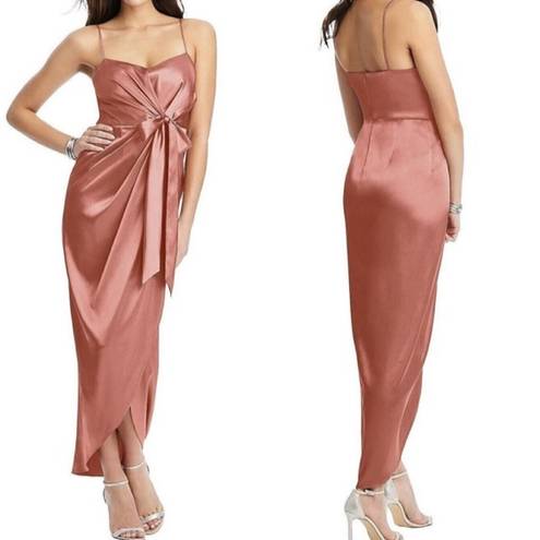 After Six  Satin Tie Waist Sheath Bridesmaid Formal Dress Style 6828 Size 10 NWT