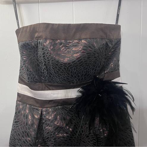 Ark & Co. Strapless Mini Brown & Black Print Dress Size Small