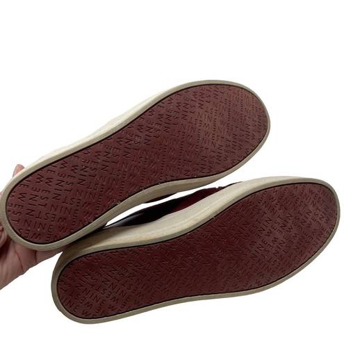 Nine West  Oletta Perforated Sneaker Lasercut Red Burgundy Suede Slip-on Size 8.5