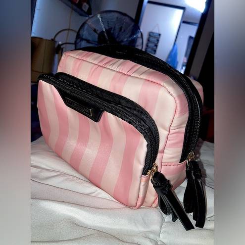 Victoria's Secret Victoria’s Secret Pink Striped Cosmetic Bag