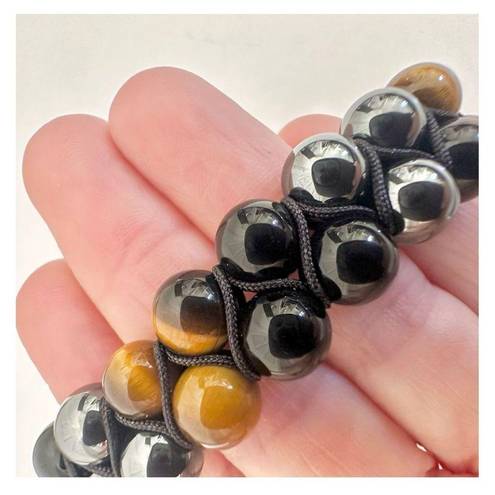 Onyx Tigers eye,  and hematite triple protection bracelet