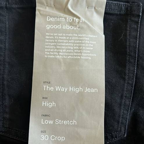 Everlane NWT  The Way High Jeans Coal Black Size 30 Crop