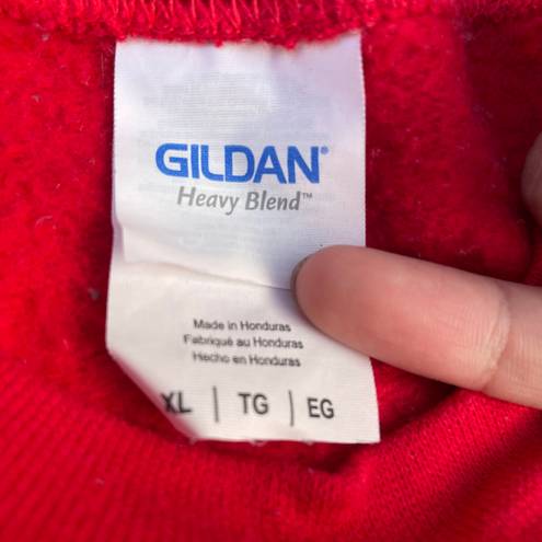 Gildan Red Butterfly Crewneck Pullover Sweater