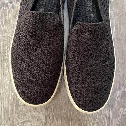 Rothy's  Mesh Honeycomb Knit Black Slip On Sneakers