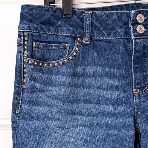 American Eagle  Artist Crop Jeans 14 Womens Studs Stretch Medium Wash Denim Ankle