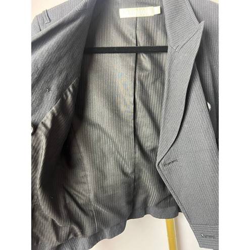 All Saints Grey PinStripe Double Breasted Military Style Jacket Sz. M