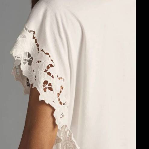 Pilcro Anthropologie White Eyelet Tee