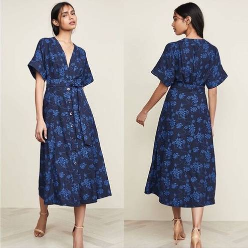 Equipment  Femme Nauman blue eclipse wrap midi dress