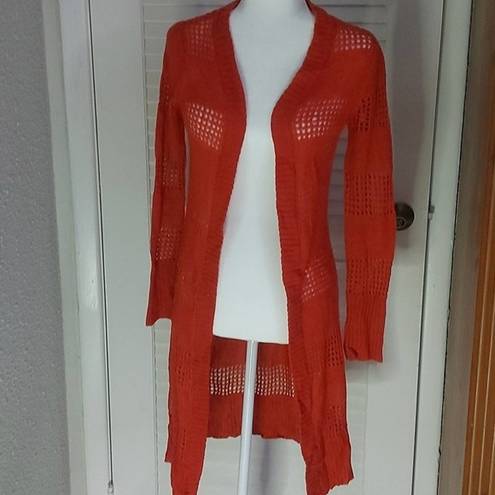 Mudd  Sweater Burnt Orange Long Sleeve Cardigan Size XS Vintage