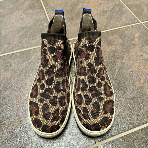 Rothy's Rothy’s The Chelsea Wildcat Cheetah Leopard Shoes Slip On Sneakers Brown 8