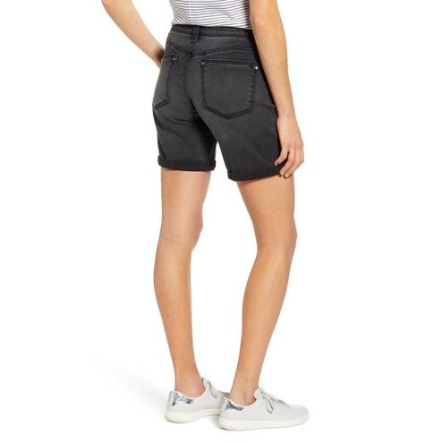 Bermuda Ab Solution Mid Rise Black Denim Roll Cuff  Shorts Size 2 28 Waist NWT