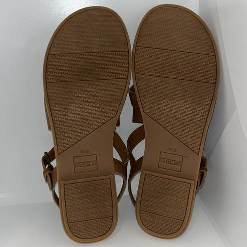 Toms  Sicily Strappy Leather Sandals Chestnut Brown Women’s 9.5 Summer