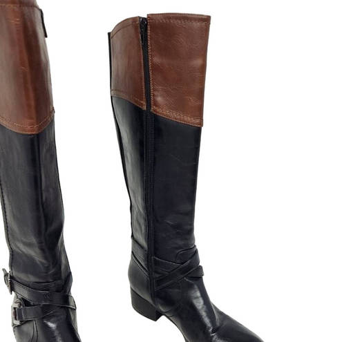 Unisa  Trinee Two Tone Stretch Calf Buckle Detail Knee High Riding Boots Size 8 M