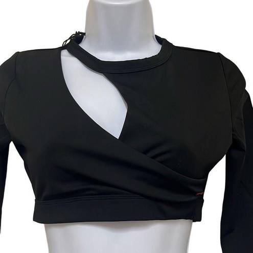 n:philanthropy n philanthropy Womens Small Crop Top Black Cut Out Long Sleeve Streetwear NWT