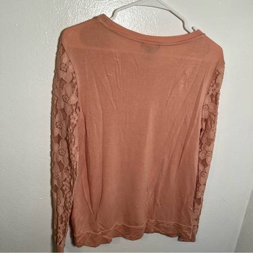 Adrianna Papell  Lace Front Sweatshirt Warm Blush