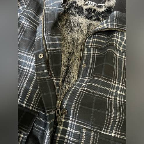 Roxy  Faux Fur Lined Plaid Jacket