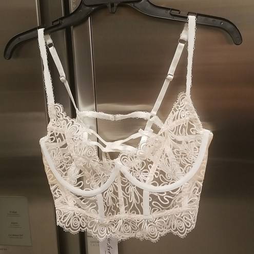 For Love & Lemons 💕💕 White Swirl Lace Bustier ~ Off White Large L NWT