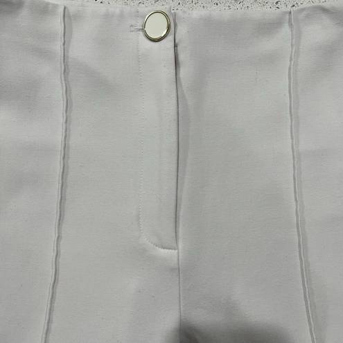 Veronica Beard  Size 10 Judy Off White Flare Pintuck Suit Pants High Rise Stretch