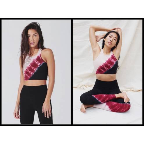 Onyx 💕ELECTRIC & ROSE💕 Bella Crop Bralette Crimson Beige &  Tie-Dye Large L NWT