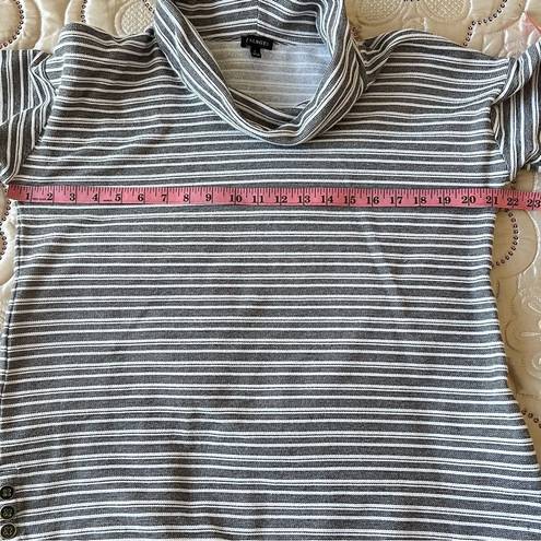 Talbots  Womens Cowl Neck Striped Pullover Sweater Size Large