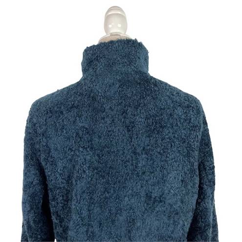 Pendleton  Women Fuzzy Full Zip Sherpa Blue Jacket Teddy Plaid Size Medium