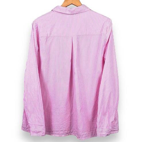 Princess Polly  Pink Striped Long Sleeve Button Down Shirt Women’s size 4