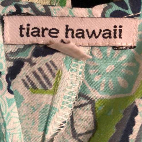 Tiare Hawaii Strappy Beach Green Blue Maxi Dress S