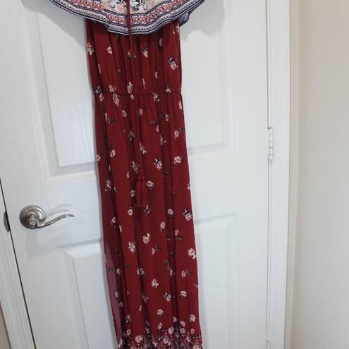 New Look BOHO FLORAL OFF SHOULDER MAXI DRESS size S Small