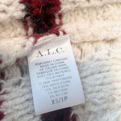 ALC Frank A.L.C. Zaira Striped Turtleneck Sweater Mohair Blend size XS