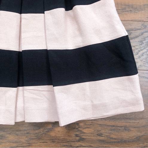 BCBGeneration  • Pleated Mini Skirt tan black stripe Dark Buff pockets full