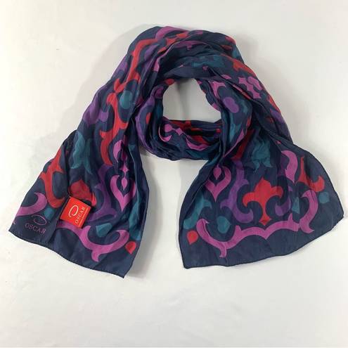 Oscar de la Renta  Silk Scarf - Abstract & Heart Print