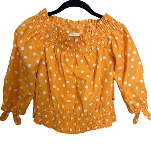 Scotch & Soda  polka dot printed cropped smocked top size XS