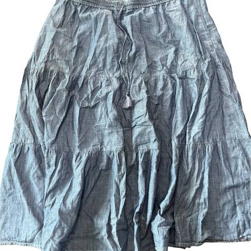 Talbots  Tiered Denim Maxi Skirt