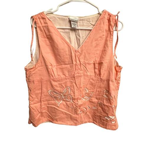 Fashion Bug Vintage Y2K  Pink Babydoll Butterfly Sleeveless Tank Top Size Large