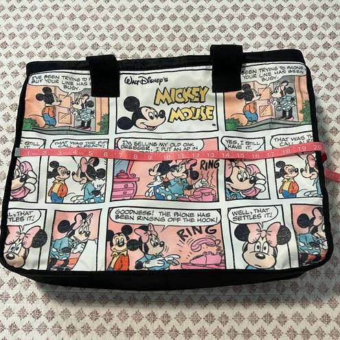 Disney  Mickey Minnie Mouse Comic Strip Zipper Tote Travel Overnight Large Bag