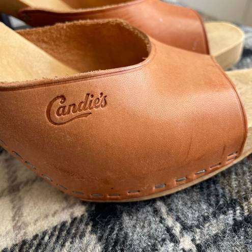 Candie's Vintage 80s Candie’s Candie Heeled Mules Shoes Tan 8