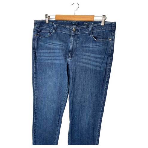 J.Jill  Jeans Womens 16 Denim Authentic Fit Slim Ankle Distressed Mid Rise Blue