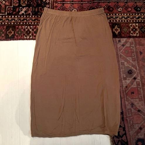 Pretty Little Thing Camel khaki midi bodycon pencil skirt