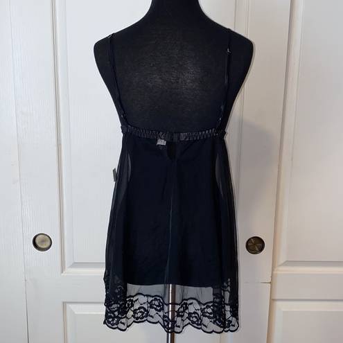 Frederick's of Hollywood VTG SEXY  BLACK LACE TEDDY LINGERIE SLIP