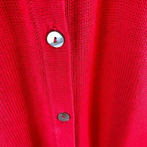 Foxcroft  Red Long Sleeve Crew Neck Cotton Clam Shell Button up Cardigan Size 3X